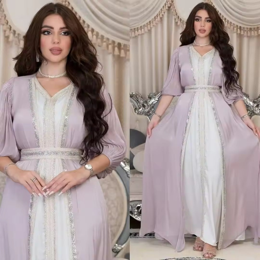 2-piece Moroccan Caftan with Belt