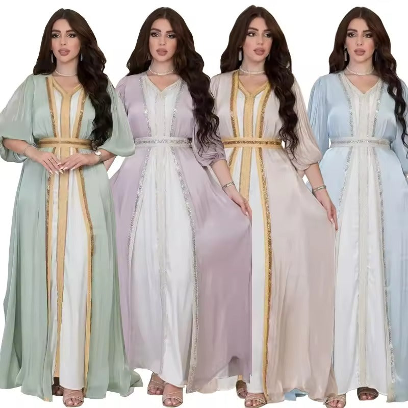 2-piece Moroccan Caftan with Belt