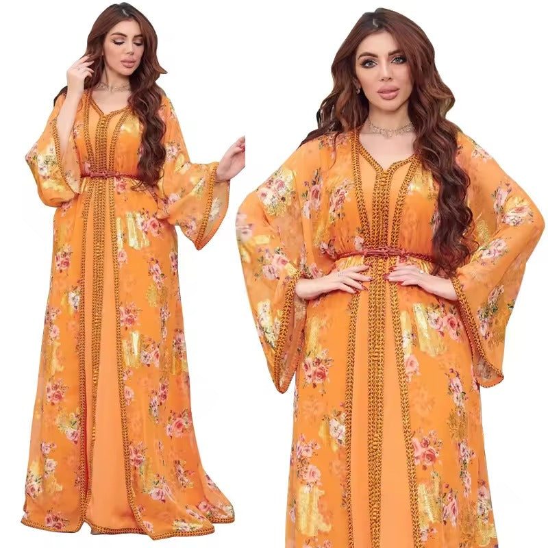 2024 Orange Moroccan Kaftan